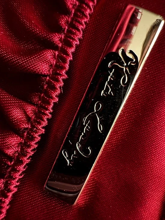 Kate Landry Wine Red Snake-Texture Evening Clutch with Chain Strap - Picture 7 of 13